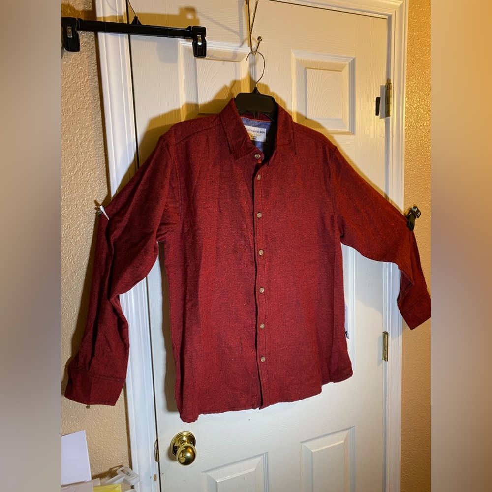 Hudson & Barrow Mens MEDIUM Button Up Shirt Mountain Flannel Winter Outdoors Fun